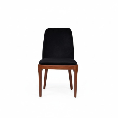 Silla tapizada negro-marrón, muebles de diseñador para el comedor, silla individual.