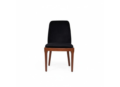 Silla tapizada negro-marrón, muebles de diseñador para el comedor, silla individual.