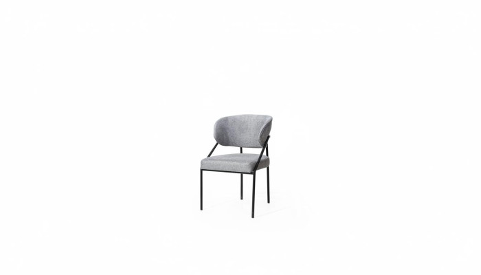 Silla tapizada gris para comedor, sillas de diseñador, estructura metálica, muebles de lujo