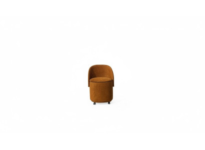 Silla de diseño naranja con almacenamiento, silla taburete. Muebles de comedor.