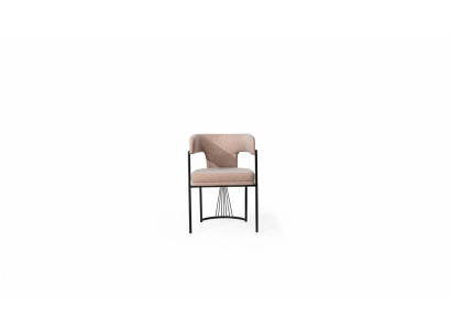 Silla de diseñador beige Sillas de metal Sillas tapizadas de comedor de lujo