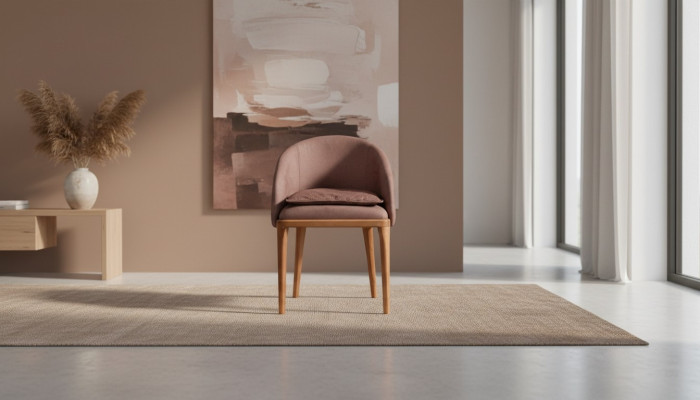 Silla exclusiva de comedor marrón, diseñada por un solo diseñador de sillas con estructura de madera.