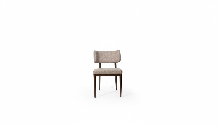 Diseñador Silla de tela beige Comedor Patas de madera marrón Muebles de diseñador