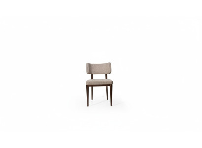 Diseñador Silla de tela beige Comedor Patas de madera marrón Muebles de diseñador