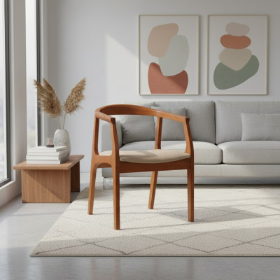 Sillas de comedor Estructura de madera marrón Sillones Individuales Sillas de lujo
