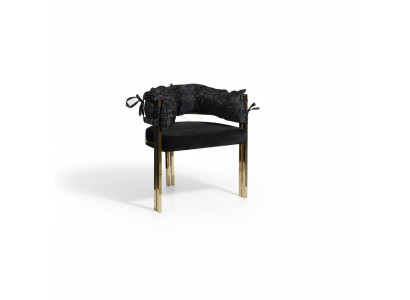 Silla de metal negro Diseñador Sillas de comedor de lujo Sillas de acero inoxidable.