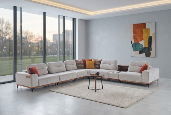 Sofá esquinero blanco diseño en forma de L sofás tapizados salón sofás