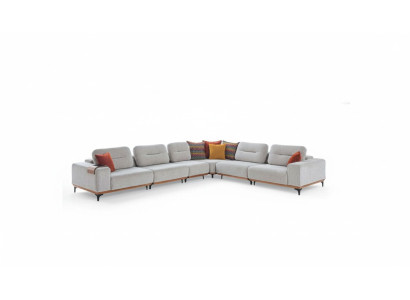 Sofá esquinero gris Exclusivo conjunto en forma de L Muebles de lujo para la sala de estar