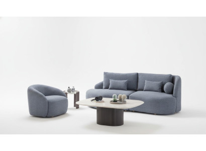Conjunto completo de sala de estar, sofá de tres plazas y sillón de diseñador, 2 piezas.