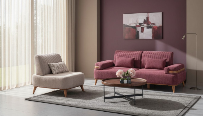 Juego de sofá bicolor para sala de estar, muebles de diseño, sillón de 3 plazas.