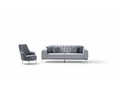 Conjunto exclusivo de sala de estar de 2 piezas. Juego de sofá de 3 plazas y sillón nuevo.