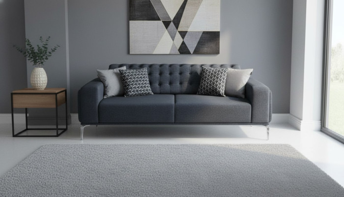 Sofá Chesterfield gris de 3 plazas para salón, nuevo.