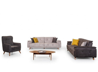 Sala de estar Muebles Sofá cómodo de tres plazas Juego de sillones tapizados de tres piezas.