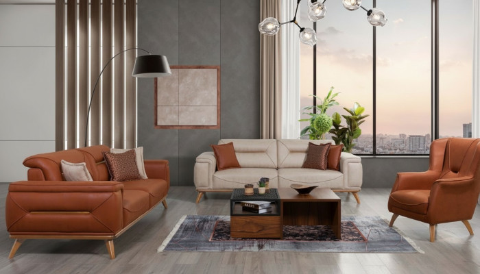 Sala de estar Diseñador Muebles de asiento Juegos de sofás de 3 plazas Sillón tapizado de 3 piezas
