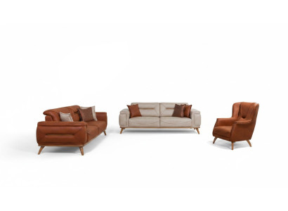 Sala de estar Diseñador Muebles de asiento Juegos de sofás de 3 plazas Sillón tapizado de 3 piezas