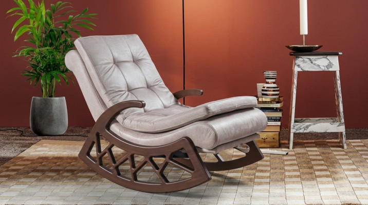Moderna mecedora de madera elegantes muebles de salón para relajarse estructura de madera nuevo.