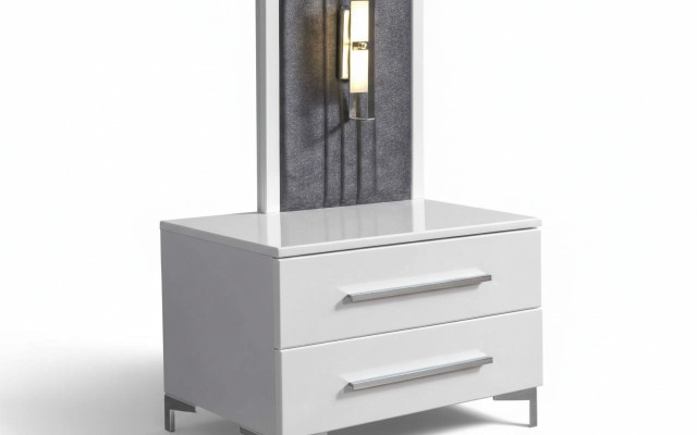 Mesitas de noche de madera blanca - Diseñador de mesitas de noche exclusivas - Muebles de dormitorio
