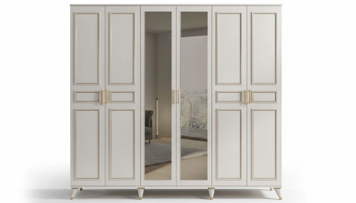 Armario blanco Armario de cristal Dormitorio Diseñador Muebles de madera Nuevo