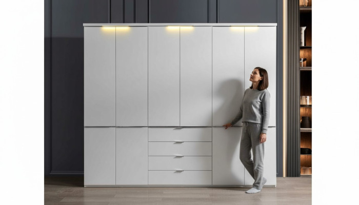 Armario blanco de 4 cajones armarios de dormitorio de madera muebles