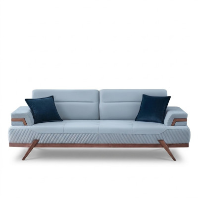 Sofás modernos de diseño Azul de 3 plazas Sofás tapizados en cuero Nuevos