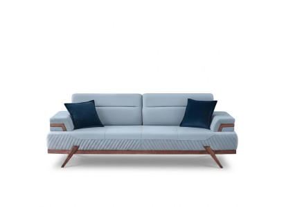 Sofás modernos de diseño Azul de 3 plazas Sofás tapizados en cuero Nuevos