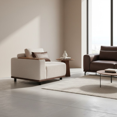 Sofá modular beige, sofás de esquina de diseñador en forma de L, muebles de salón nuevos.