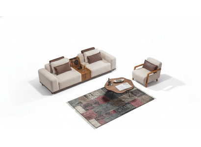 Sofá exclusivo de 2 plazas en beige para sala de estar, sofá moderno de dos plazas.