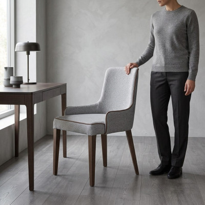 Silla de comedor Silla de cocina Sillas de comedor Nueva Tela Madera maciza