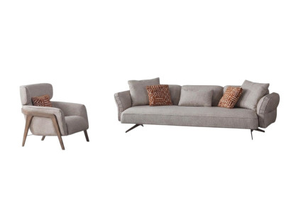 Juego de sala de lujo moderno de 4 piezas. Sofá de 4 plazas, sillón, mesa de centro conjunto