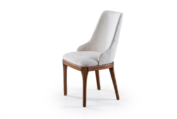 Exclusivas sillas blancas con diseño de pies de madera marrón Novedad para comedor