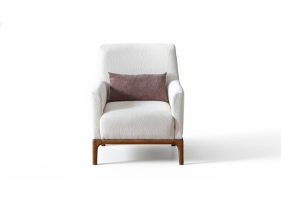 Diseño de sillón de lujo para una persona en tela blanca, sillón para salón de estar Club Lounge.