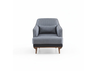 Sillón Moderno Gris Sala de Estar Asiento Tejido Diseño Mueble Individual