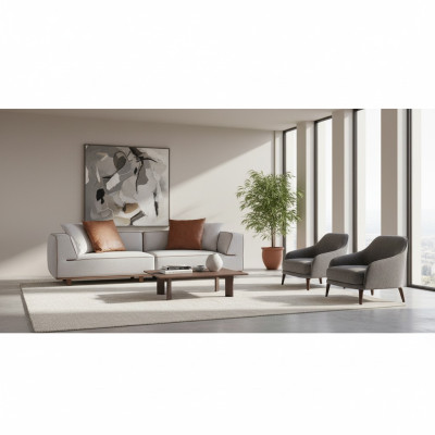 Sofá de 4 plazas Diseño Sofás Tapicería Gris Textil Asiento Relax Muebles de 272 cm de ancho extra grande