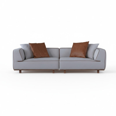 Sofá de 4 plazas Diseño Sofás Tapicería Gris Textil Asiento Relax Muebles de 272 cm de ancho extra grande