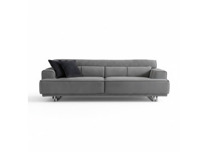 Sofá de 3 plazas moderno en gris para salón de lujo de 235 cm.