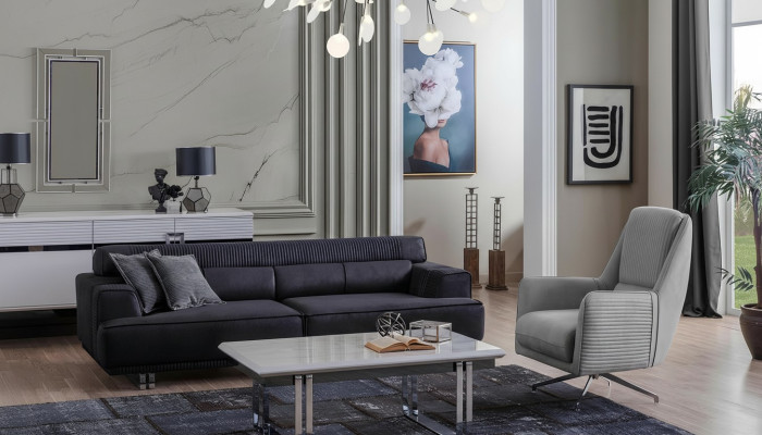 Conjunto de sofás de 3 plazas y sillón, muebles de diseñador para sala de estar, muebles de sofá.