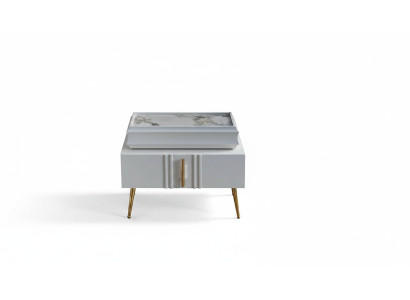 Mesitas de noche exclusivas muebles de diseñador Color beige en dormitorio nuevo
