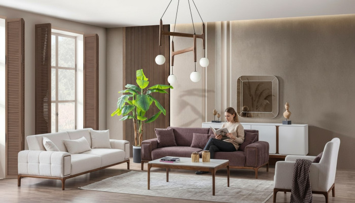 Conjunto de sofá de 3+3+1 plazas + mesa de centro, conjunto de 4 piezas, muebles tapizados sofá couch.