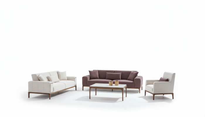 Conjunto de sofá de 3+3+1 plazas + mesa de centro, conjunto de 4 piezas, muebles tapizados sofá couch.