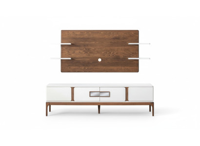 Estilo de conjunto de sala de estar, composición de 2 piezas. Cómoda, panel de pared para TV, muros de sala de estar.