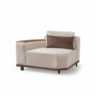 Sofá modular beige, sofás de esquina de diseñador, sala de estar, sofás tapizados de lujo.