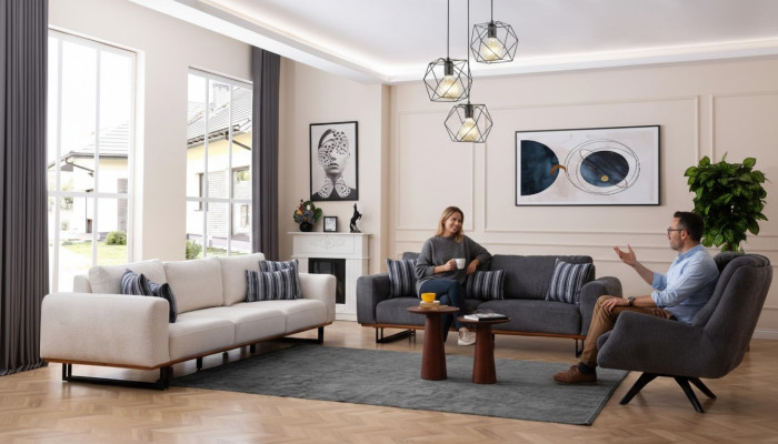 Diseño de juego de sofás para sala de estar Conjunto de salón Modernos conjuntos de muebles 4+3+1 asientos 3 piezas.