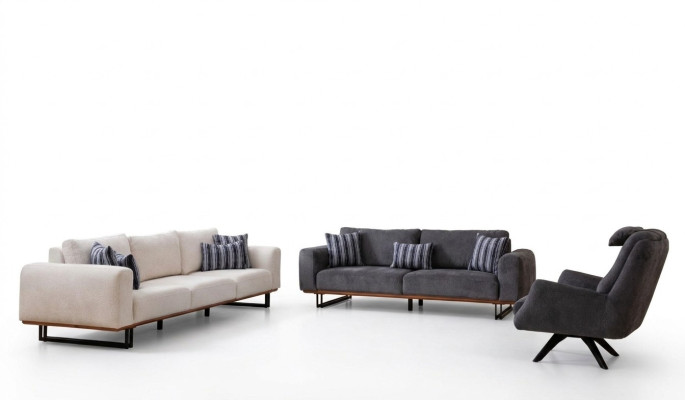 Diseño de juego de sofás para sala de estar Conjunto de salón Modernos conjuntos de muebles 4+3+1 asientos 3 piezas.