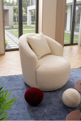 Sillón moderno blanco para sala de estar, mueble de asiento textil de diseño para sala de estar o club.