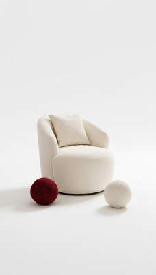 Sillón moderno blanco para sala de estar, mueble de asiento textil de diseño para sala de estar o club.