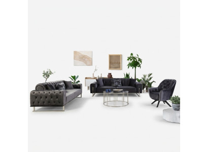 Conjunto de sala de estar de diseñador, conjunto de sofás 3+3+1 asientos, muebles de salón conjunto de sofás de 3 piezas.