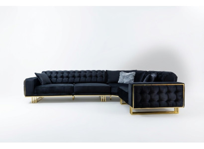 Sofá esquinero exclusivo moderno en forma de L, estilo de diseño, muebles de salón, conjunto de esquinero.