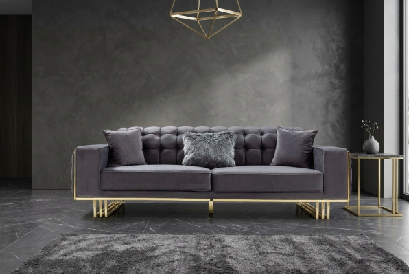 sofá Muebles de lujo Sala de estar Patas 240cm Sofá Sofás Sofás de 3 plazas