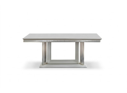 Exclusiva mesa de comedor de diseñador, mueble moderno en blanco de comedor mesa 200x100