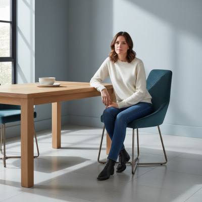 Exclusivas sillas modernas de diseñador de color verde de lujo en novedades de comedor.